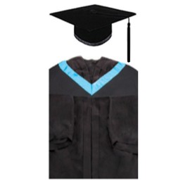 Custom made Bachelor of health education graduation gown, College of education, University of education, black stucco board hat, black braid and tassel sky blue shawl, Bachelor of health education graduation gown garment factory DA199 Custom made Bachelor of health education graduation gown, College of education, University of education, black stucco board hat, black braid and tassel sky blue shawl, Bachelor of health education graduation gown garment factory DA199